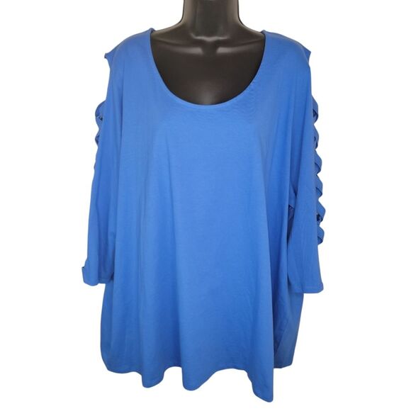 Roaman's Lattice Sleeve Long Sleeve t-shirt size 26/28 - Picture 1 of 5